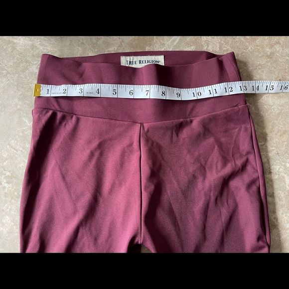 𝅺TRUE religion purple wide band mesh leggings size XS - Picture 8 of 11